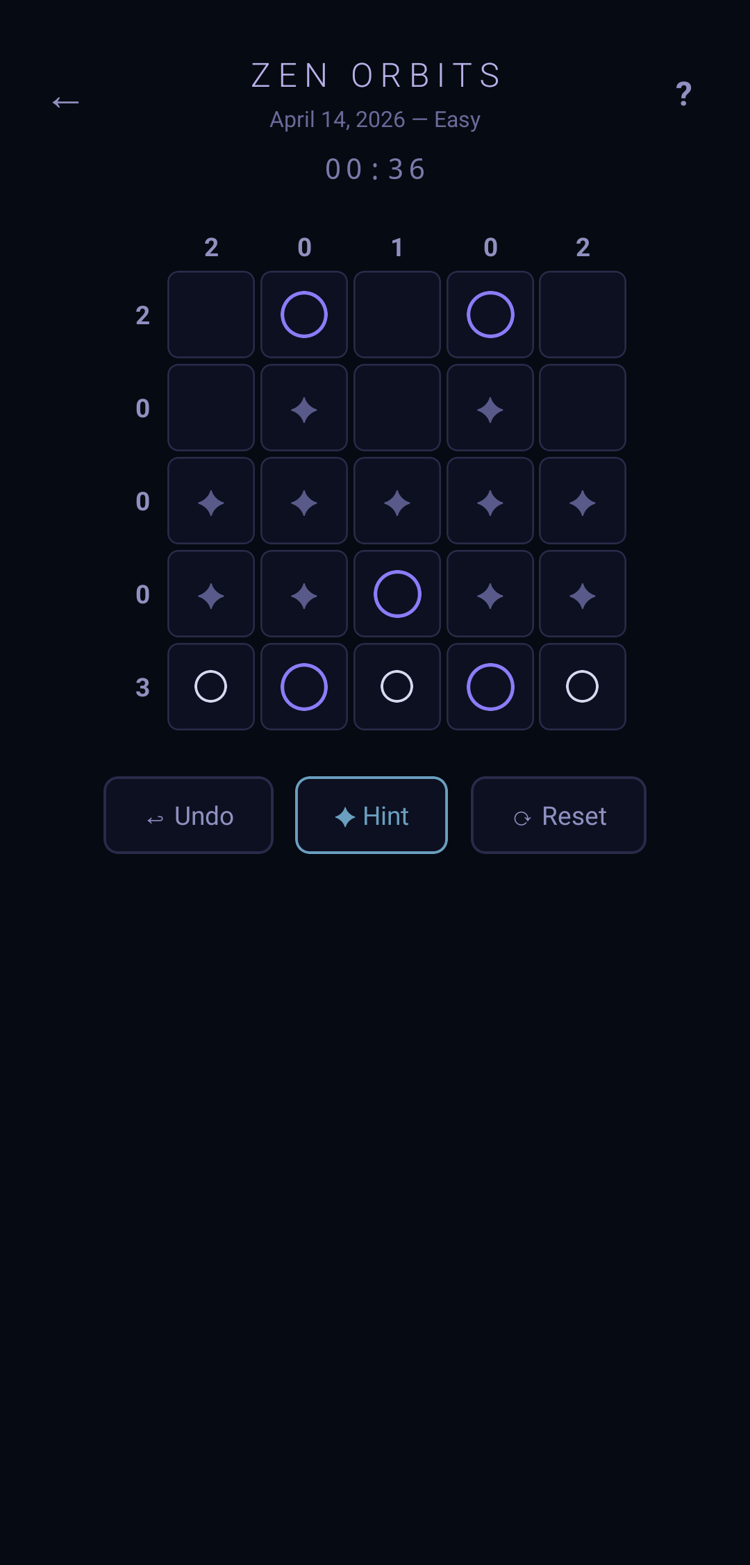 Easy puzzle in progress